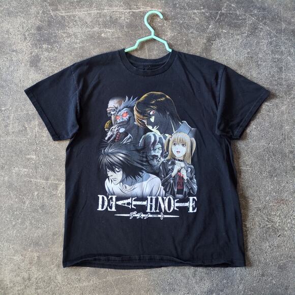 Death Note T Shirt Mens L Black Anime Ripple Junction Y2K Graphic Short Sleeve - Picture 1 of 8